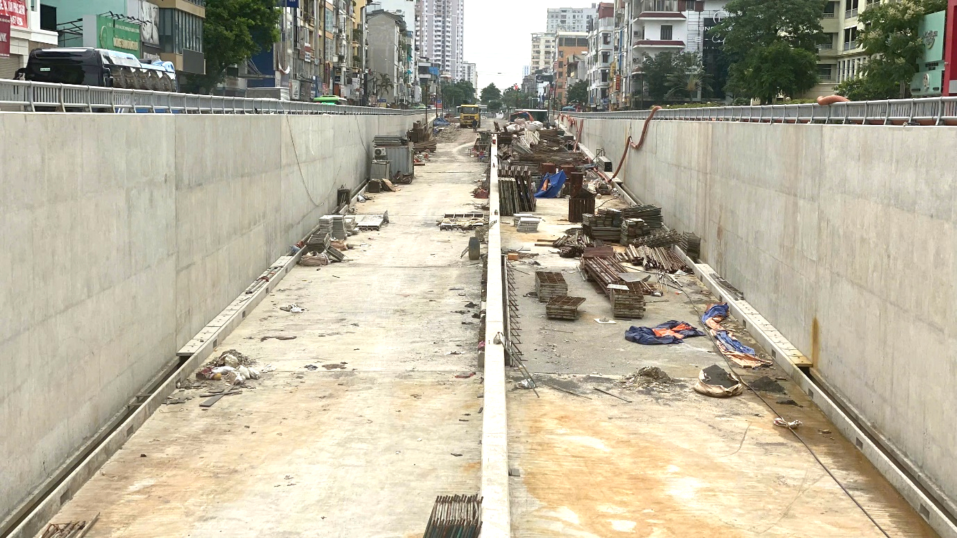 Công trình hầm chui Kim Đồng - Giải Phóng dự kiến hoàn thành, đi vào sử dụng trong năm 2025 (Ảnh: Kế Toại).