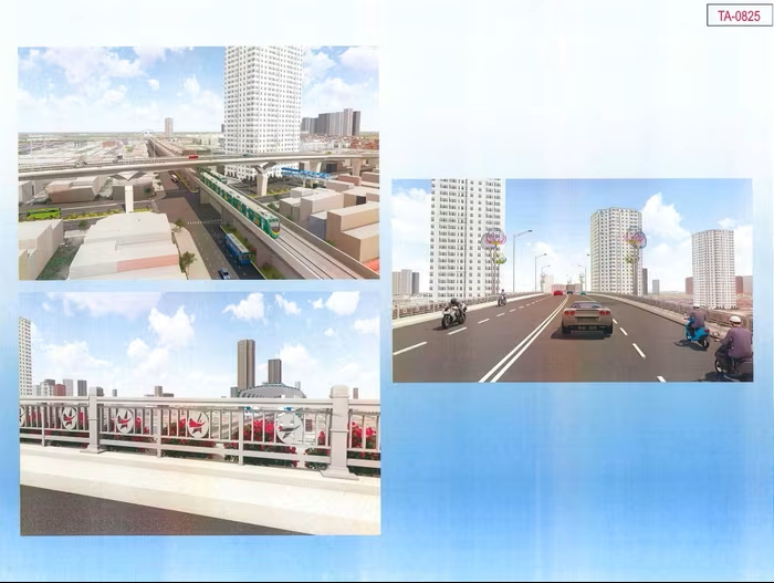 Thiết kế cầu vượt nút giao Lê Trọng Tấn - Quốc lộ 6. Ảnh: Đơn vị thiết kế